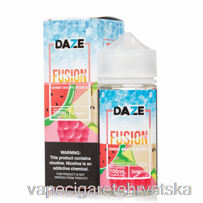 Vape Cigarete Ledena Malina Zelena Jabuka Lubenica - 7 Daze Fusion - 100 Ml 6 Mg